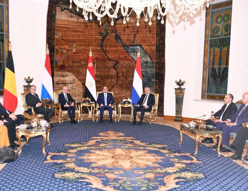 الرئيس السيسي يستقبل رؤساء وزراء دوقية لوكسمبورج وهولندا وبلجيكا