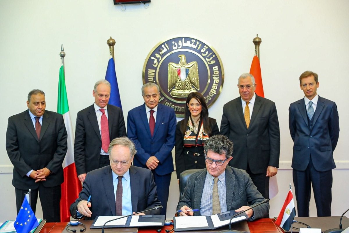 وزراء التعاون الدولي والتموين والزراعة يشهدون توقيع اتفاقية بين الاتحاد الأوروبي والوكالة الإيطالية