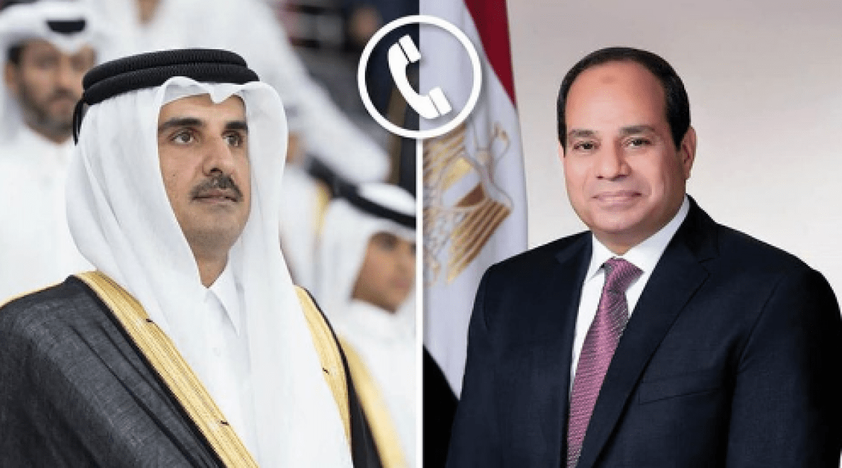 الرئيس السيسي وأمير قطر يبحثان مستجدات التصعيد العسكري على الساحة الفلسطينية الإسرائيلية