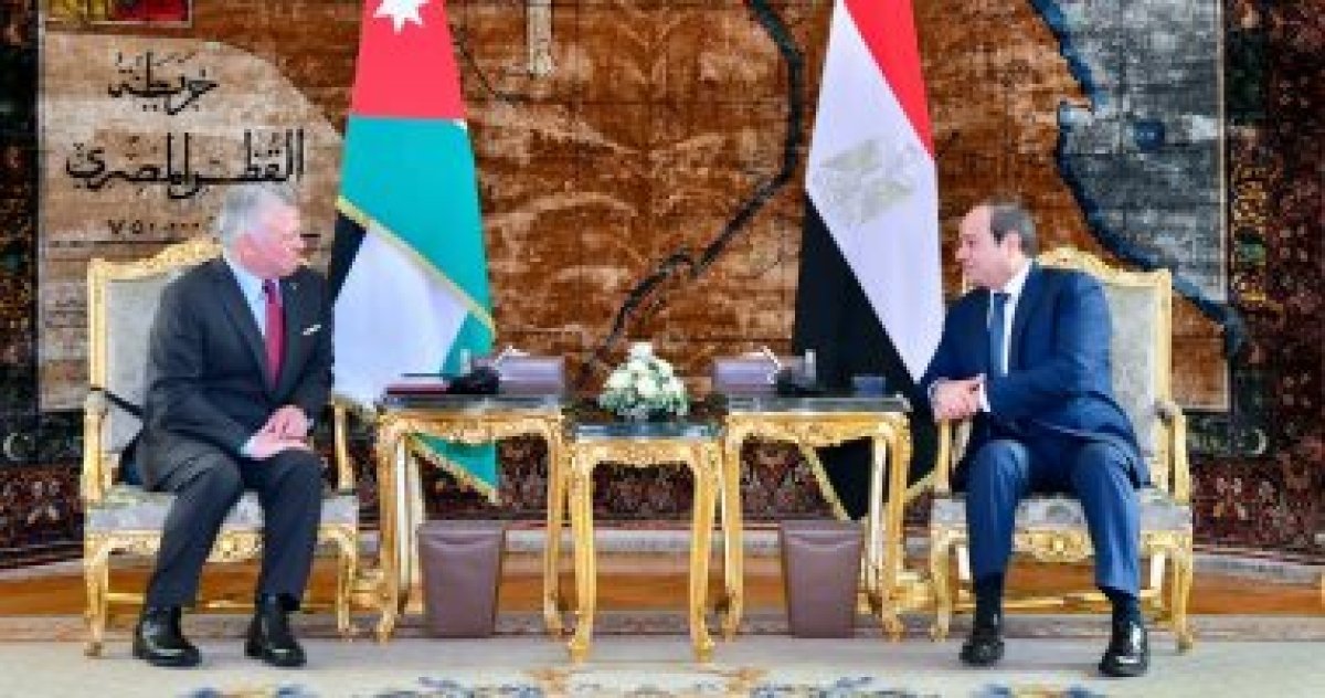 الرئيس السيسي وعاهل الأردن يؤكدان رفضهما التهجير القسري للفلسطينيين