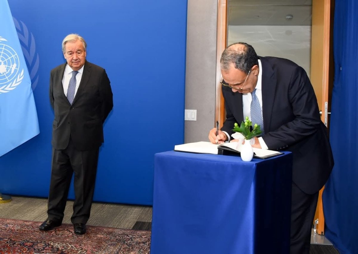 وزير الخارجية يلتقي بالسكرتير العام للأمم المتحدة