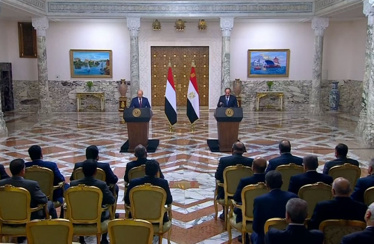 كلمة الرئيس عبد الفتاح السيسي خلال المؤتمر الصحفي المشترك مع رئيس مجلس القيادة الرئاسي اليمني