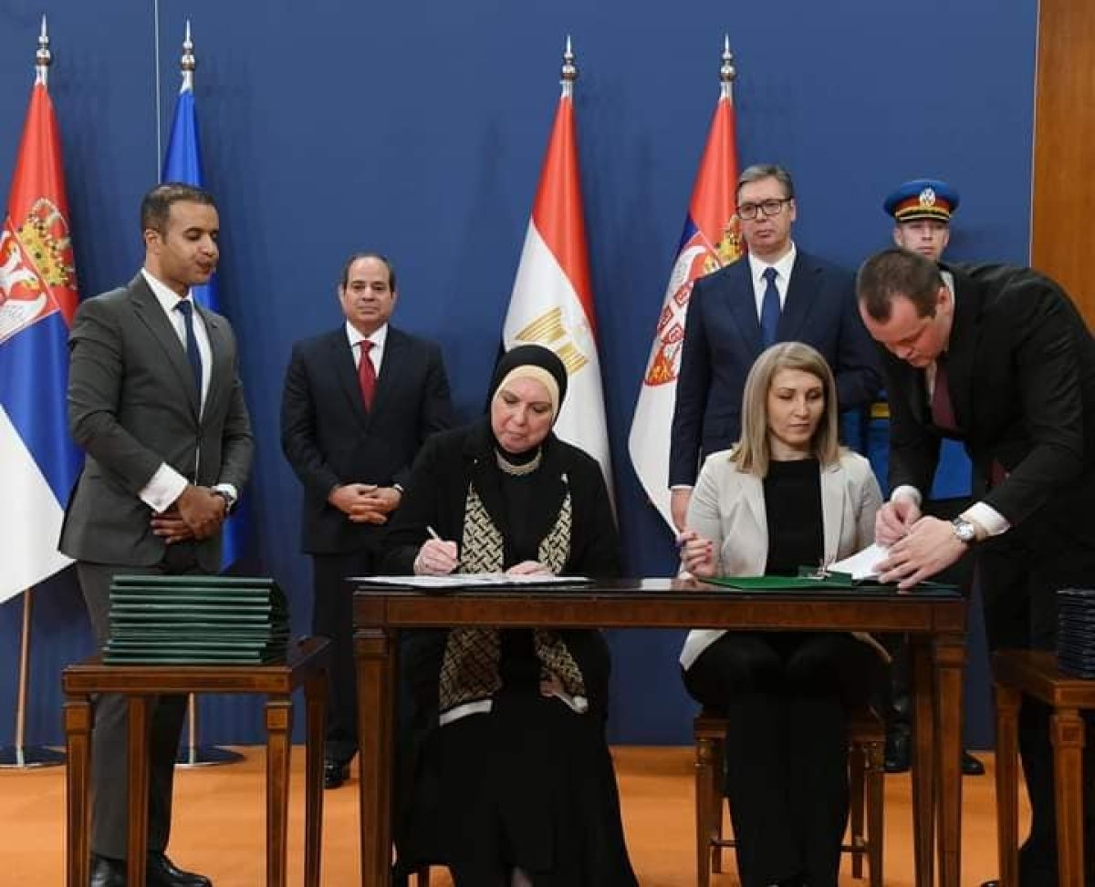 الرئيس السيسي يشهد مراسم التوقيع على عدد من مذكرات التفاهم وبرامج التعاون بين مصر وصربيا
