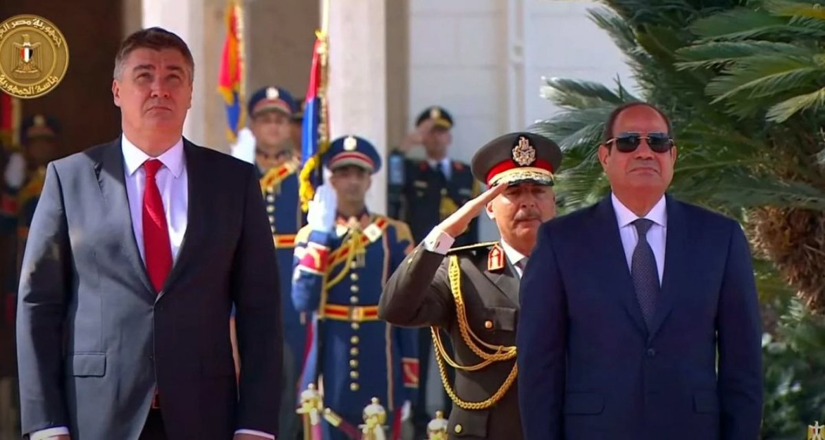 الرئيس السيسي يستقبل نظيره الكرواتي بقصر الاتحادية