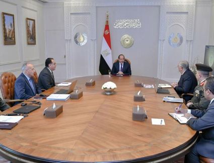 الرئيس السيسي يجتمع برئيس الوزراء ووزيري الزراعة والري وعدد من المسئولين