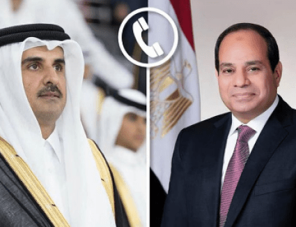 الرئيس السيسي وأمير قطر يبحثان مستجدات التصعيد العسكري على الساحة الفلسطينية الإسرائيلية