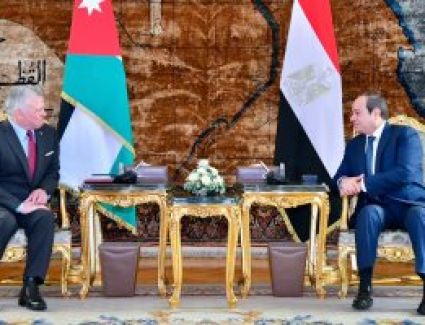 الرئيس السيسي وعاهل الأردن يؤكدان رفضهما التهجير القسري للفلسطينيين