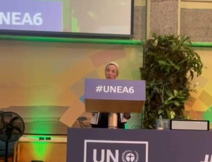 وزيرة البيئة تلقى كلمة مصر خلال مشاركتها فى اجتماع الجمعية العامة للأمم المتحدة للبيئة