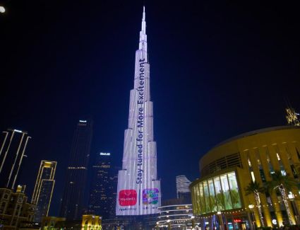 برج خليفة يستضيف عرض ضوئي مبهر احتفالاً بشراكة هواوي و يلا لودو