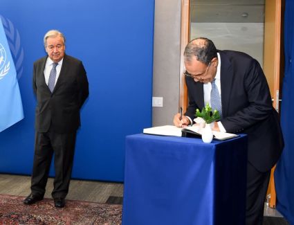 وزير الخارجية يلتقي بالسكرتير العام للأمم المتحدة