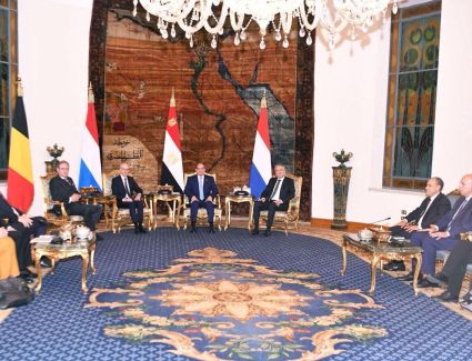 الرئيس السيسي يستقبل رؤساء وزراء دوقية لوكسمبورج وهولندا وبلجيكا