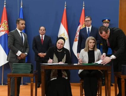 الرئيس السيسي يشهد مراسم التوقيع على عدد من مذكرات التفاهم وبرامج التعاون بين مصر وصربيا
