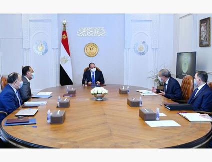 الرئيس السيسي يجتمع مع رئيس مجلس الوزراء وعدد من الوزراء