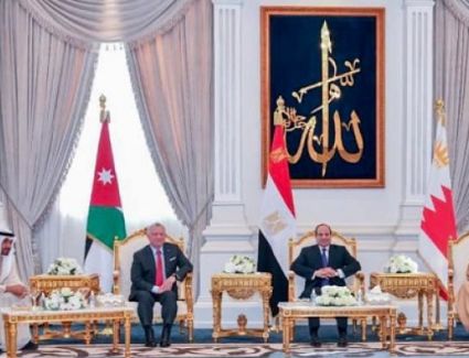 الرئيس السيسي يستقبل قادة البحرين والأردن والإمارات بمدينة العلمين الجديدة