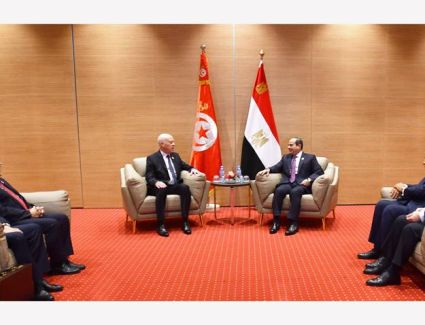 الرئيس السيسي يلتقي نظيره التونسي على هامش مشاركة في القمة العربية بالجزائر